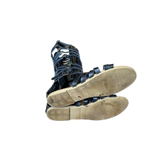 15.5" Tall Gladiator Black Sandals buckle & zipper closing by Just Fab size 7.5 - Picture 10 of 16